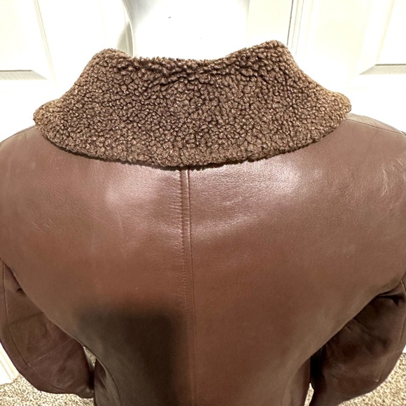 LEATHER NATURAL REFLECTIONS RICH Brown genuine Jacket Ladies size medium zipper - Picture 15 of 15